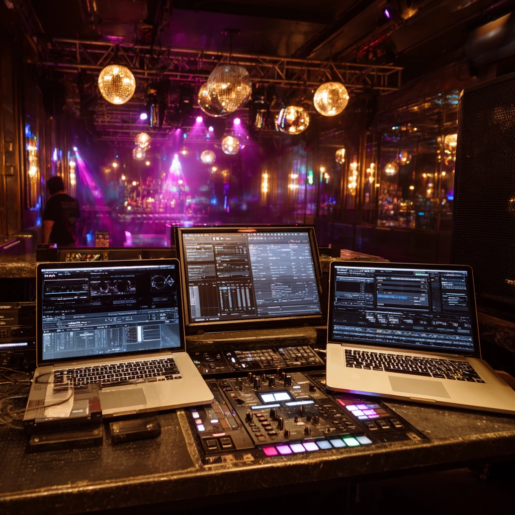 Setup VJ professionale Elettroacustica EV - dual MacBook Resolume MadMapper Akai